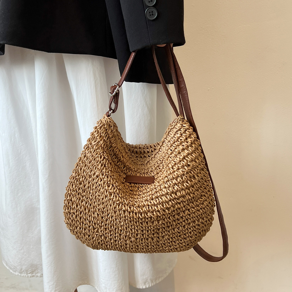 Emma – Gewoven Handtas Met Vegan Leren Band