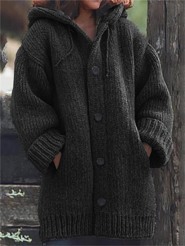 Eva – Lange Dames Cardigan Vest Met Capuchon