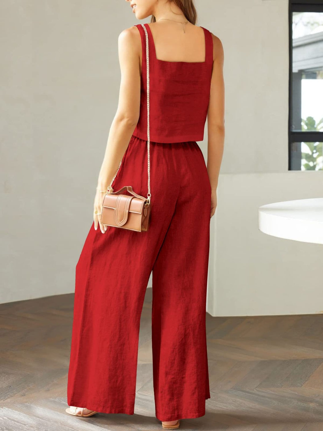 Katrien - luchtige wijde pantalon zomer set
