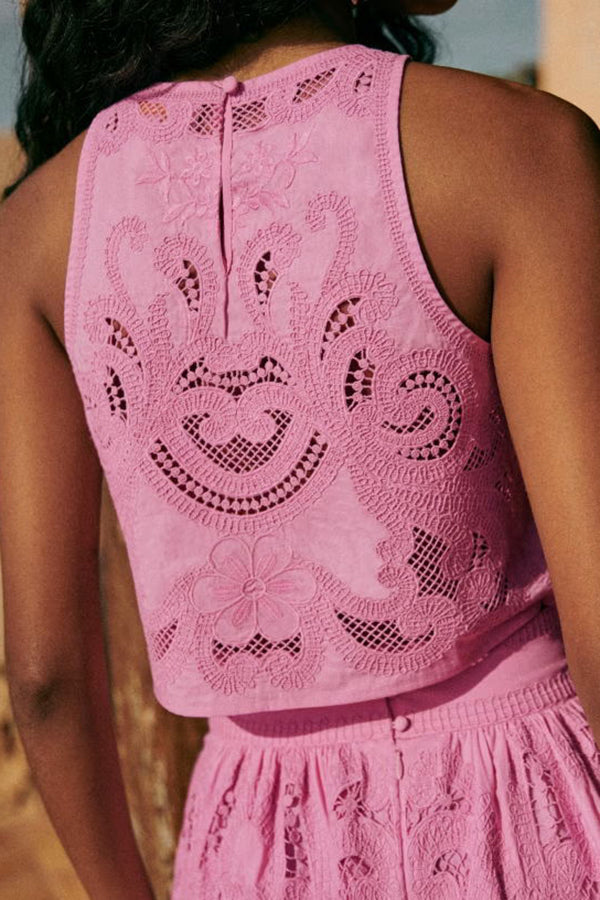 Emilia – Zomer Set Met Kanten Crop Top & Maxi-Rok