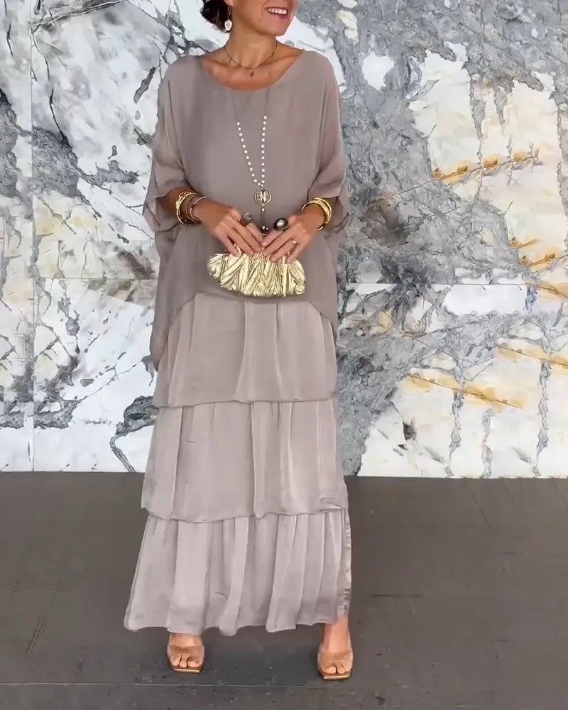 Alya – Lange losvallende jurk met luchtige fit en minimalistisch design