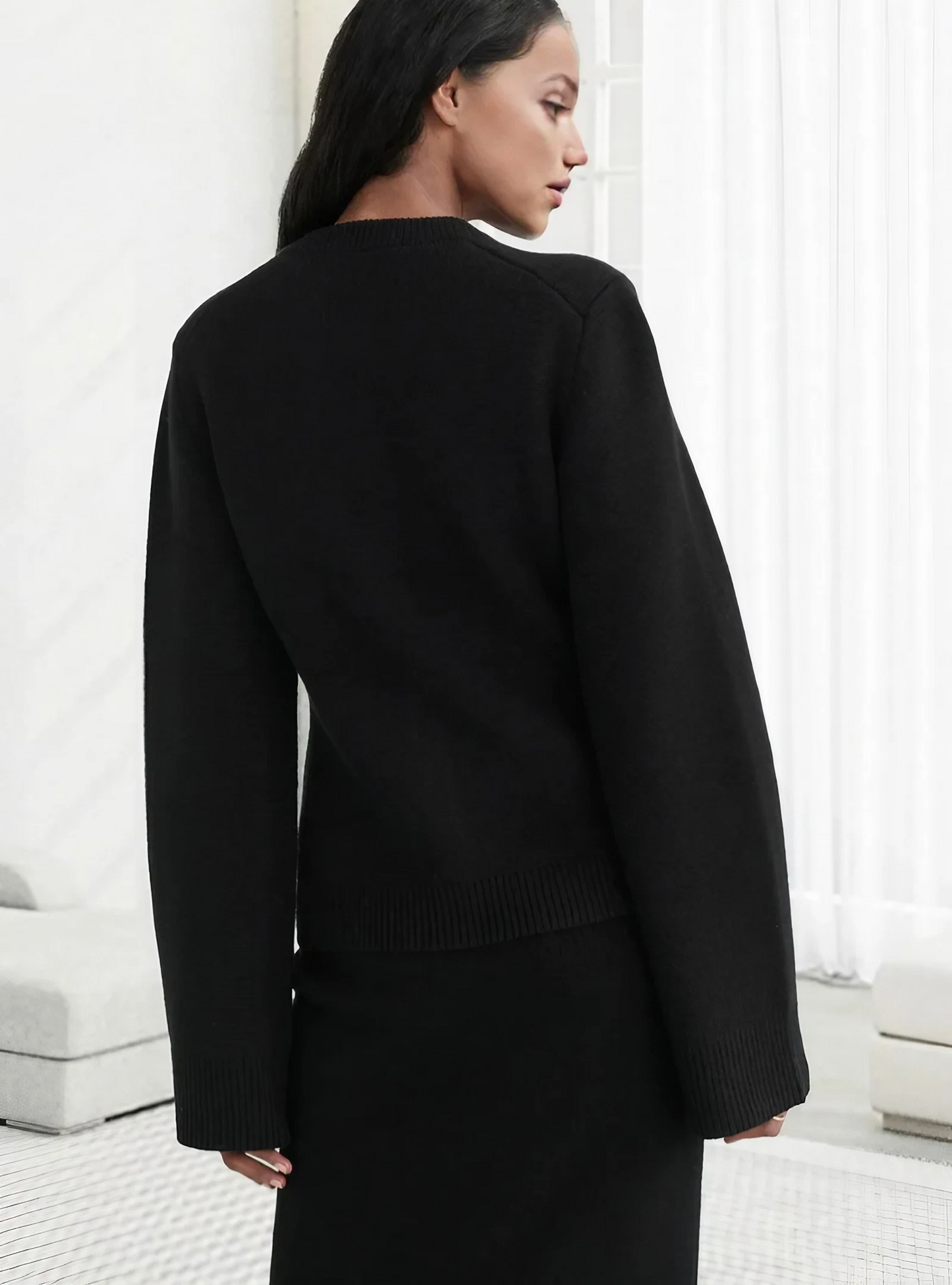 Fenna – gebreide cardigan trui met flare mouwen