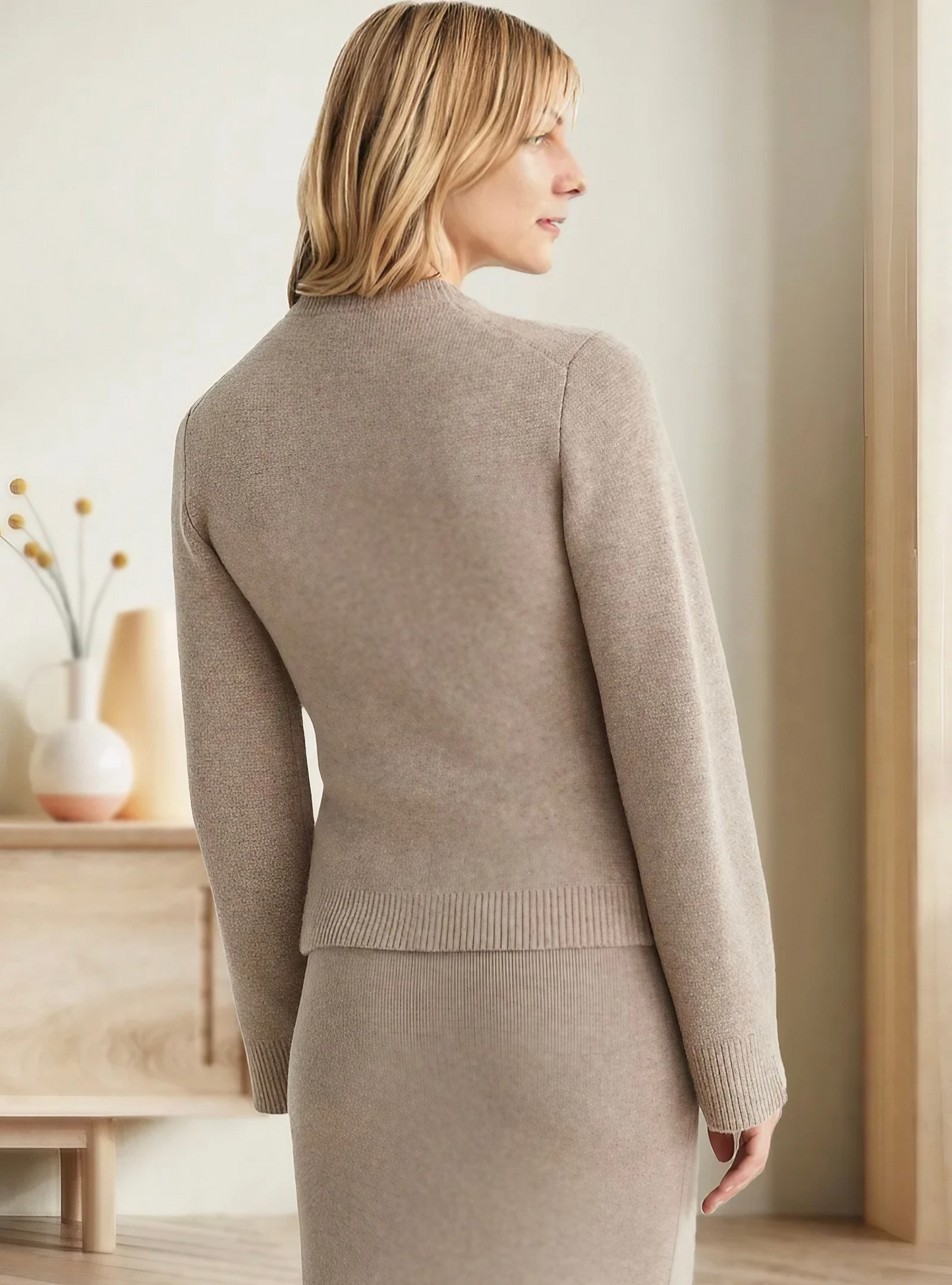 Fenna – gebreide cardigan trui met flare mouwen