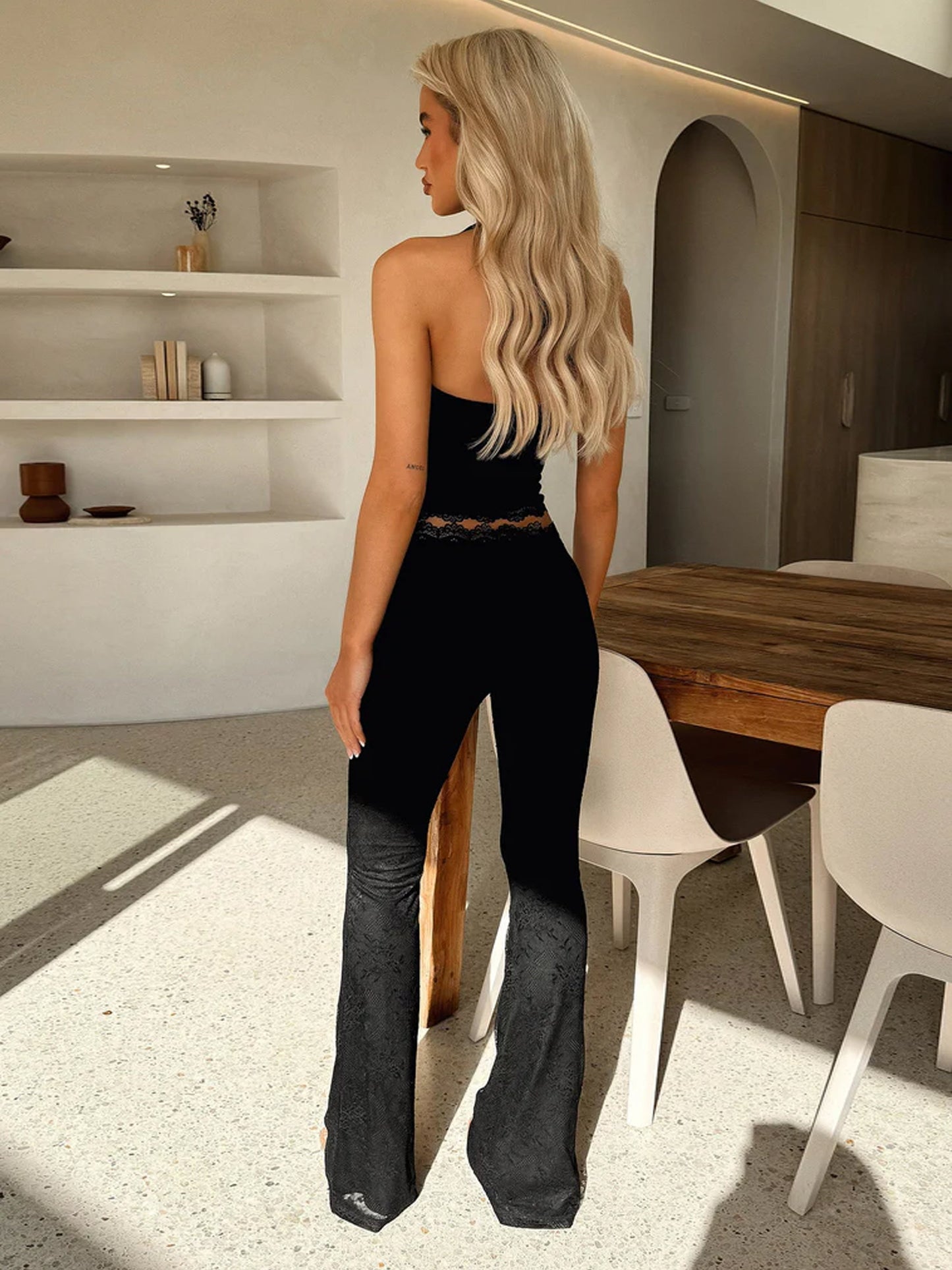 Jolie - Getailleerd Kanten Flare zomer Set