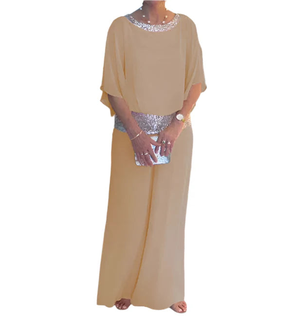 Fay – Polyester zomer set met wijde broekspijpen en aansluitende top