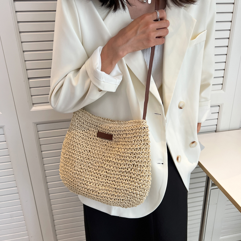 Emma – Gewoven Handtas Met Vegan Leren Band