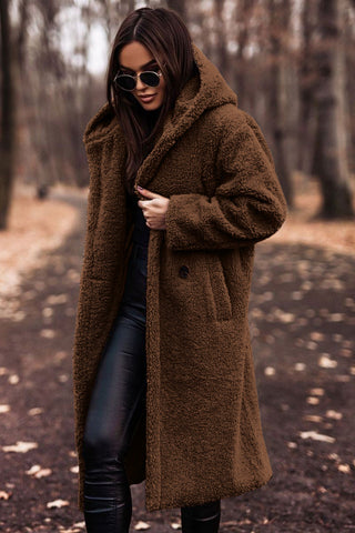 Sara – Lange Gevoerde Teddy Trenchcoat