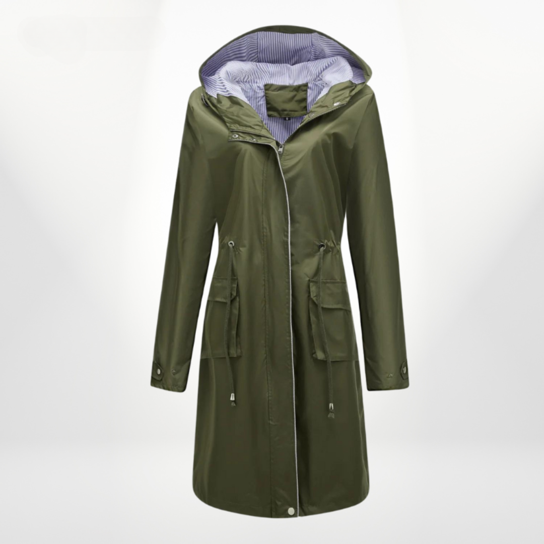 Mila – waterdichte trenchcoat met verstelbare tailleband en lange snit