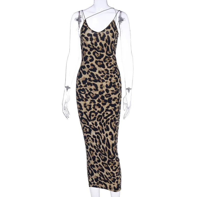 Lana – Maxi-jurk met luipaardprint en V-hals