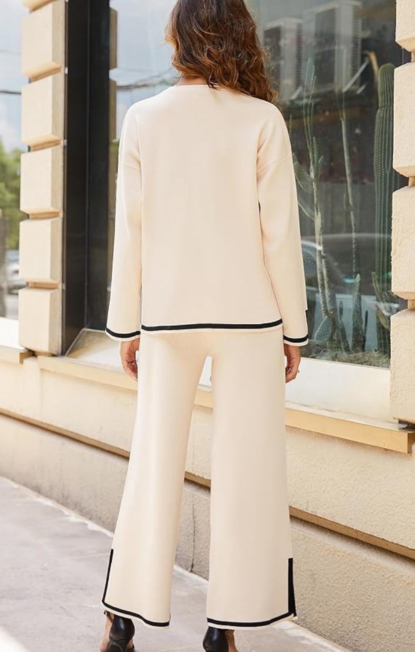 Grace - Gebreide Oversized Lounge Set Met Ronde Hals