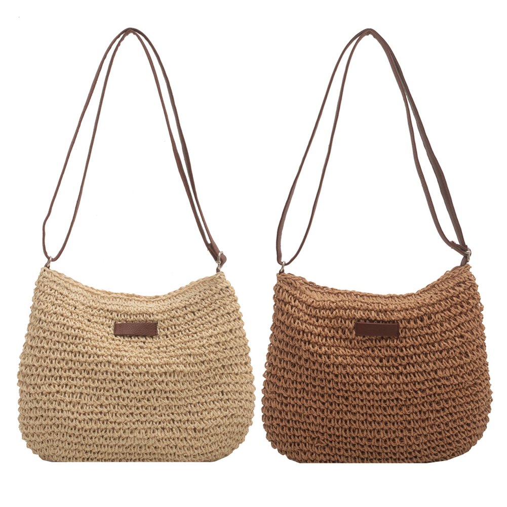Emma – Gewoven Handtas Met Vegan Leren Band
