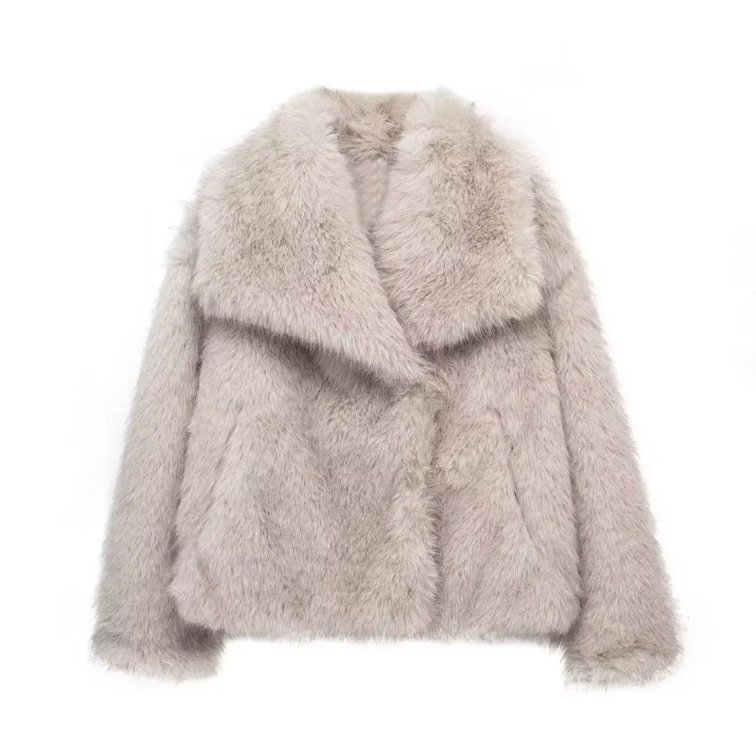 Soho – faux fur winterjas met oversized kraag en zachte voering