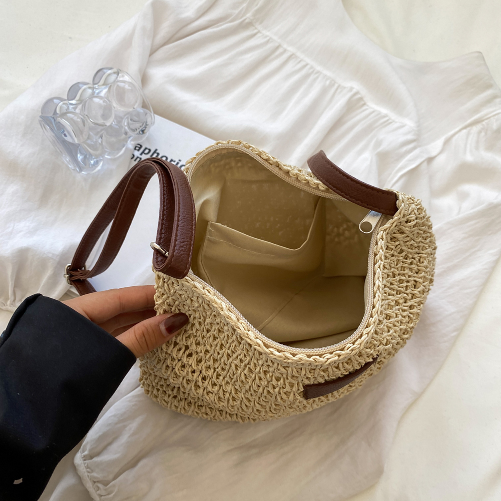 Emma – Gewoven Handtas Met Vegan Leren Band