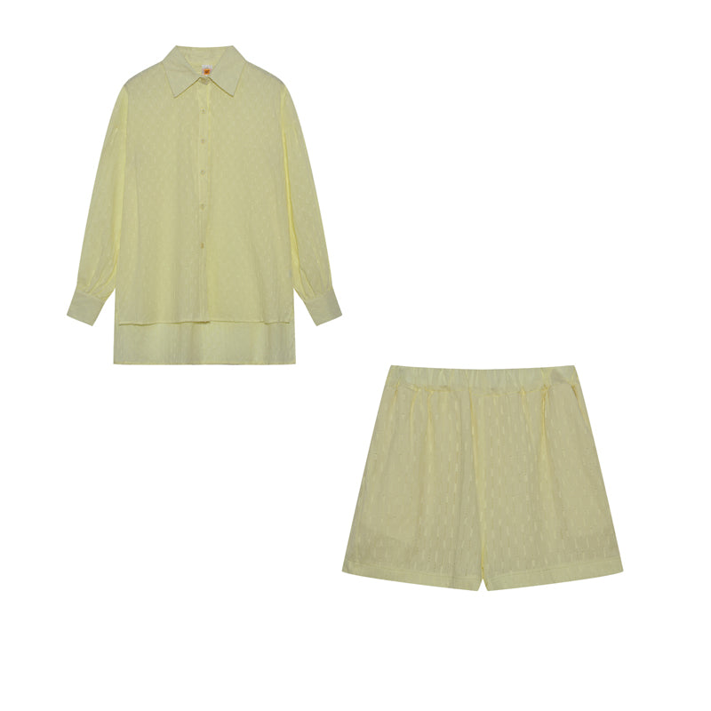 Isla – Katoenen Zomer Set Met Button-up Shirt & Relaxed Shorts