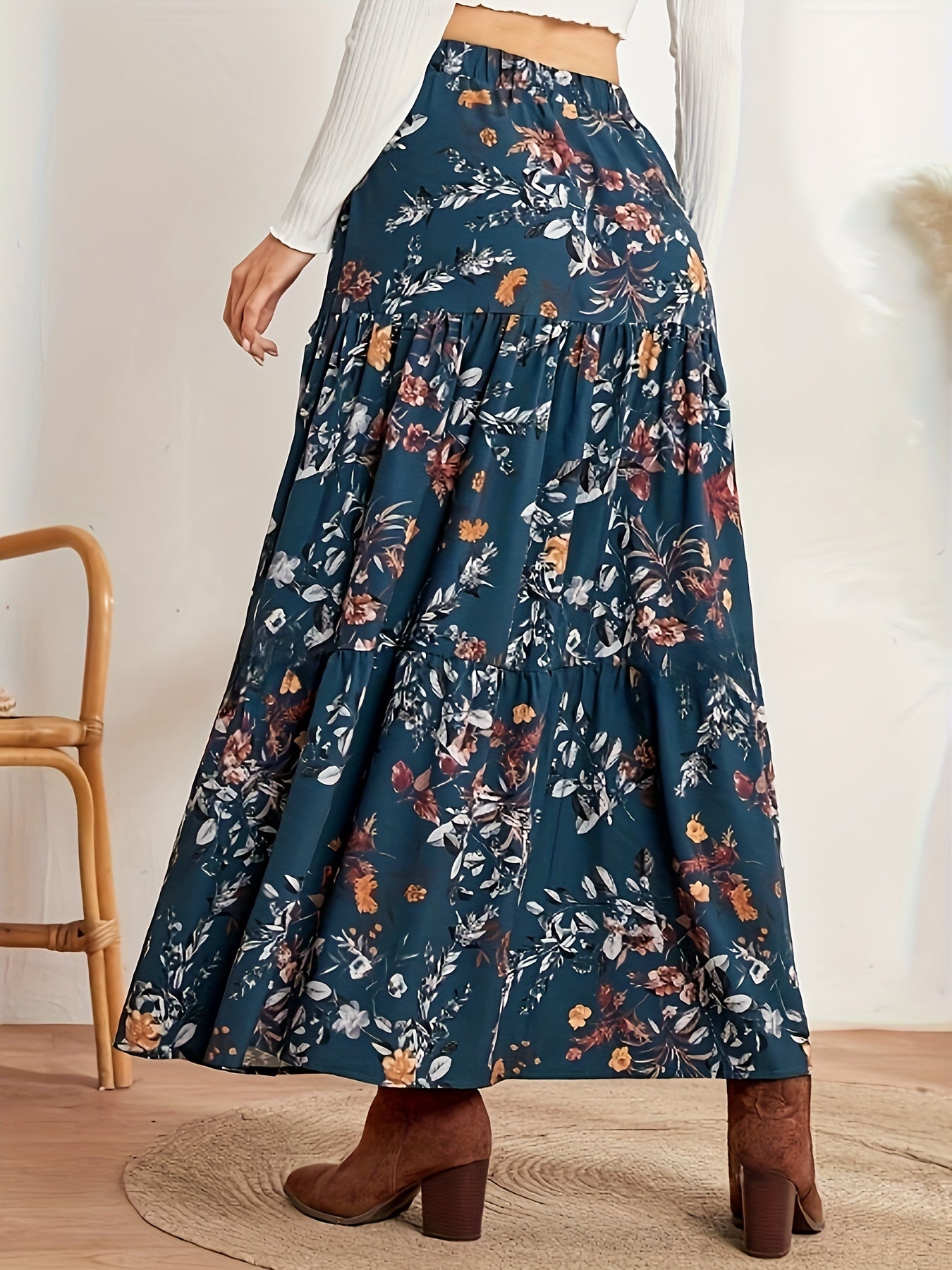 Luna – Maxi-rok van katoenmix met bloemenprint