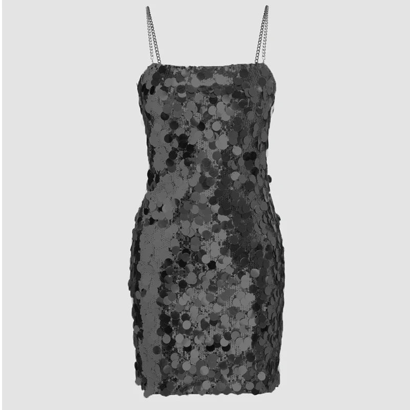 Adrie – Glitterjurk met rechte snit