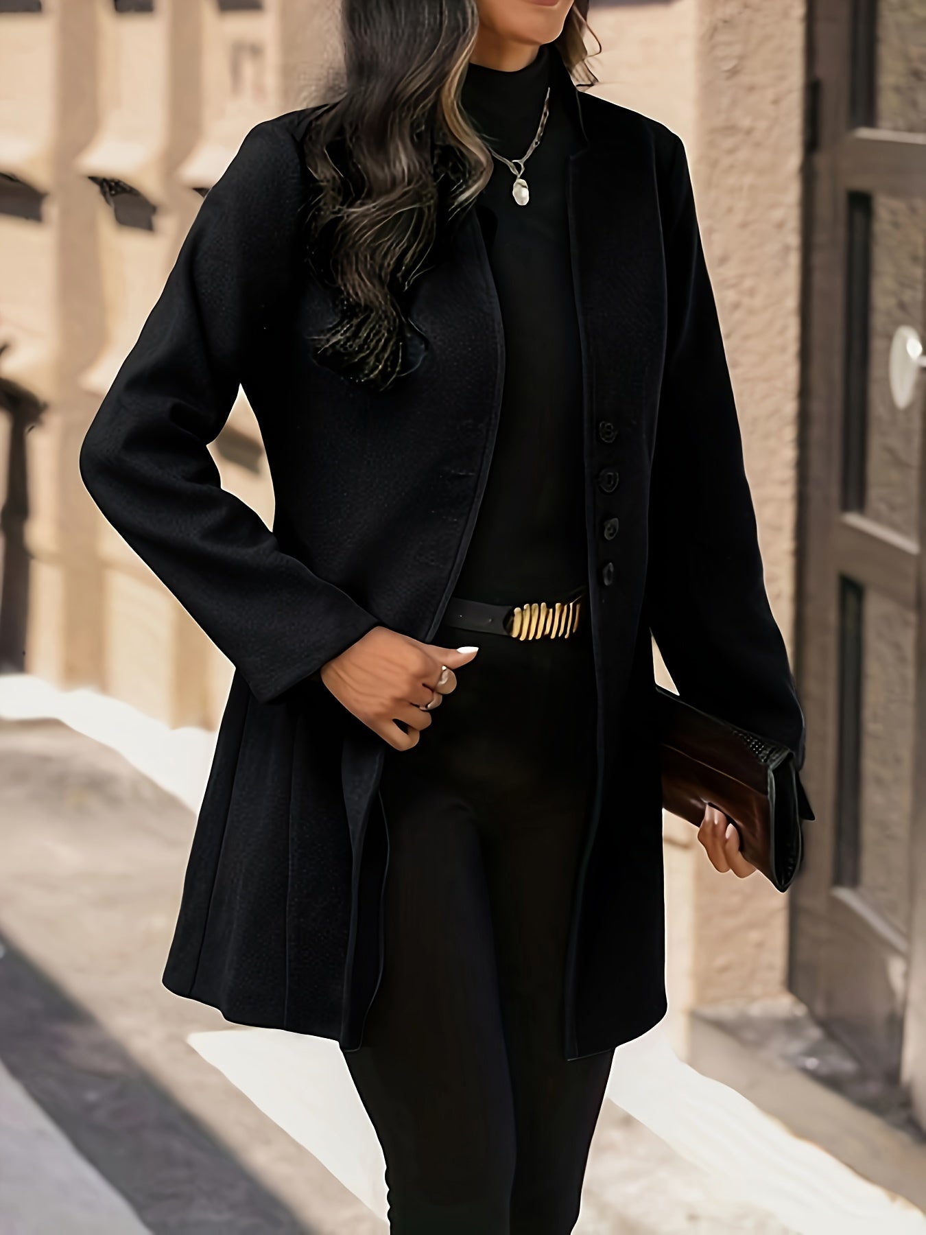 Fleur – dames blazer in geweven stof met reverskraag en knoopsluiting