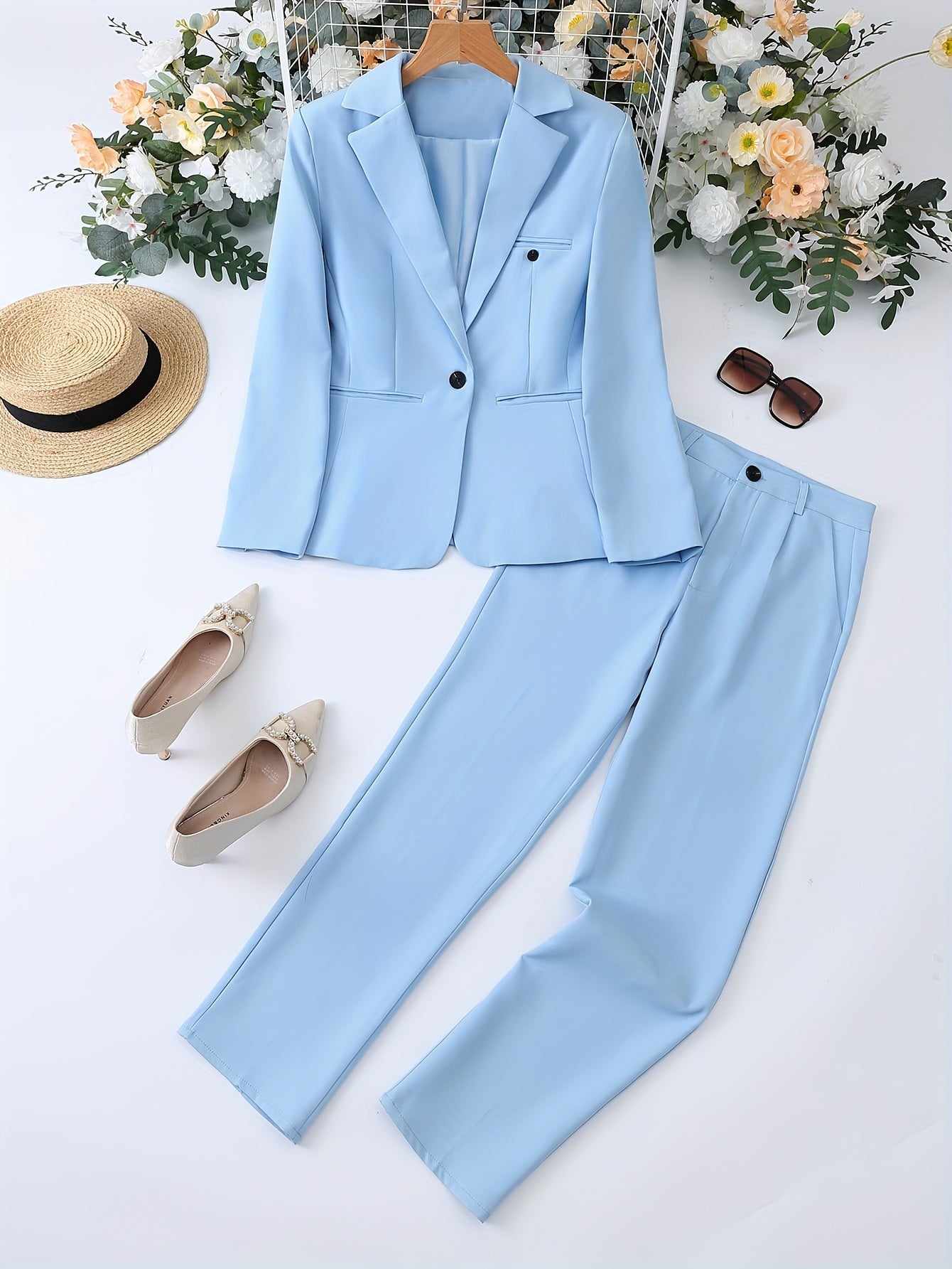 Flore – blazer set met klassieke revers en getailleerde pasvorm