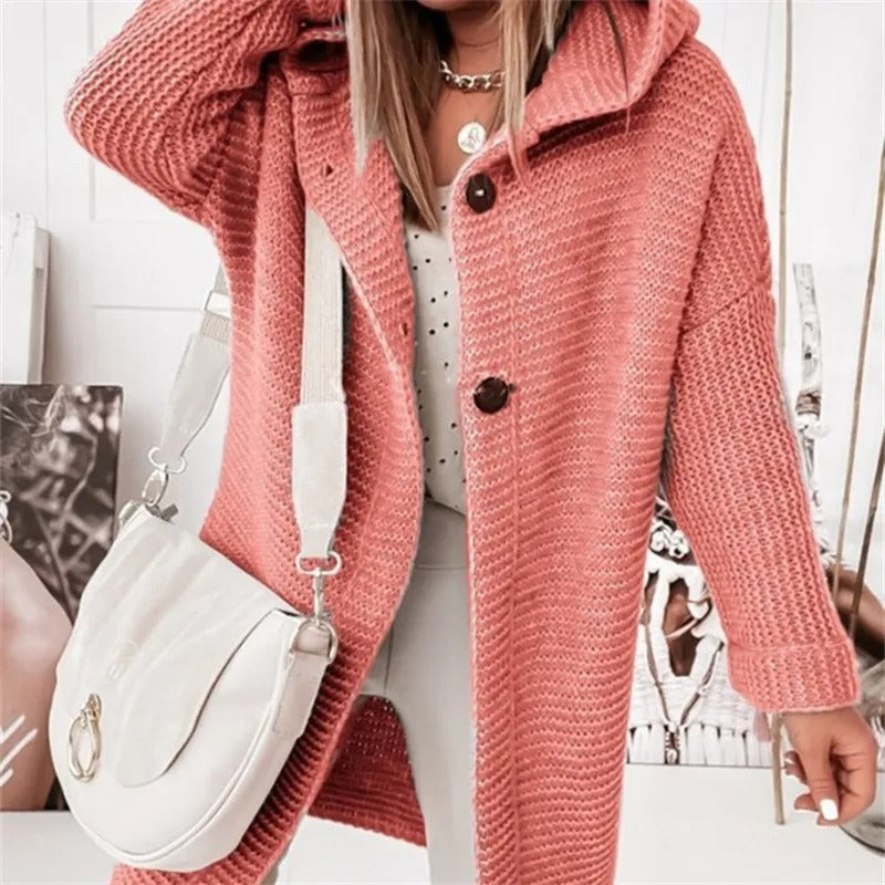 Elena – zachte kasjmier hoodie-cardigan