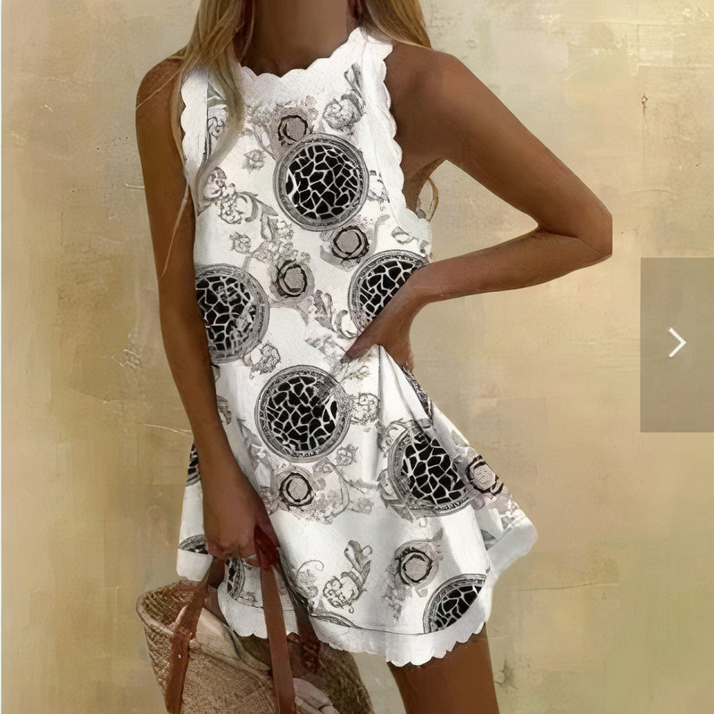 Aiko – Katoenen Zomer Mini Jurk Met Ronde Hals