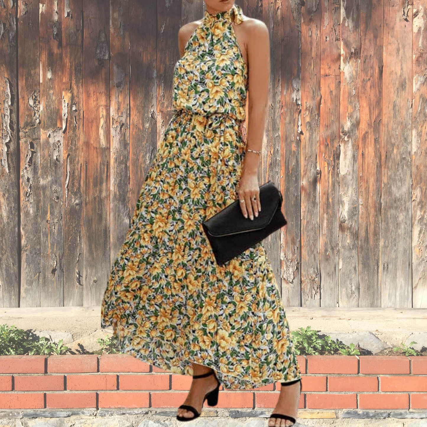 Analine – Katoenen zomerjurk met print en lange mouwen