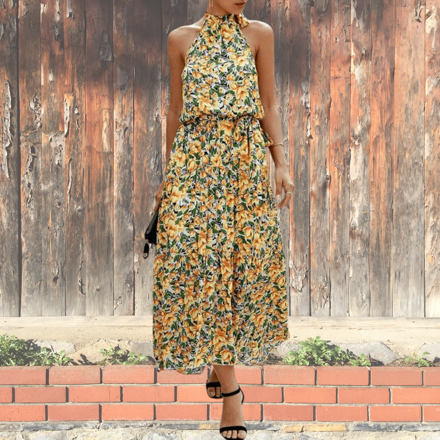 Analine – Katoenen zomerjurk met print en lange mouwen