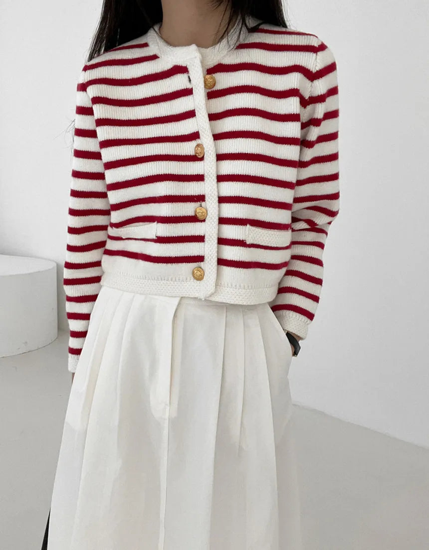Fleur – Gebreide cardigan met cropped pasvorm
