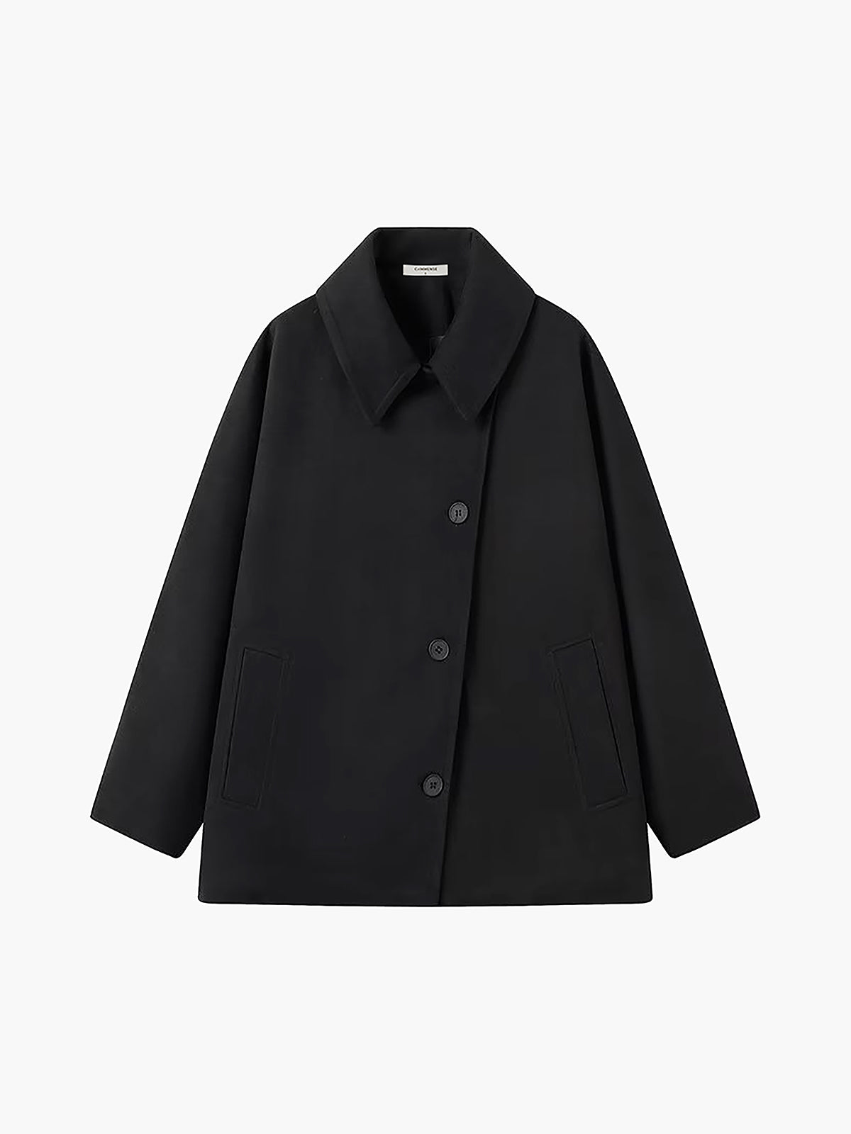 Claire – Oversized Korte Wollen Trenchcoat met Revers