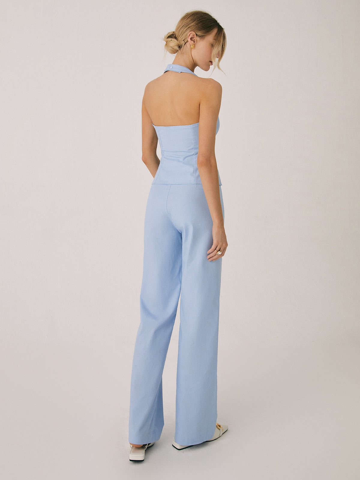 Luna - Zomer Set met Haltertop en Comfortabele Wijde Broek