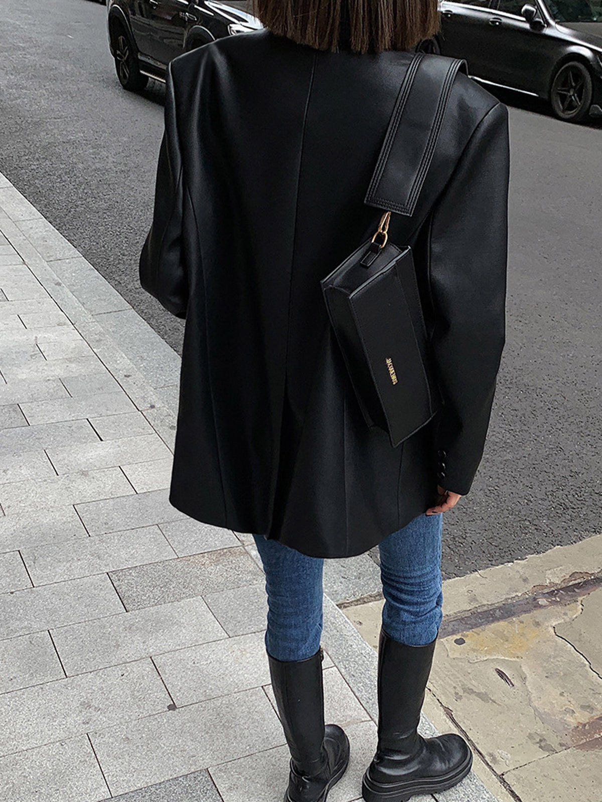 Lydia - Oversized Faux leren Blazer