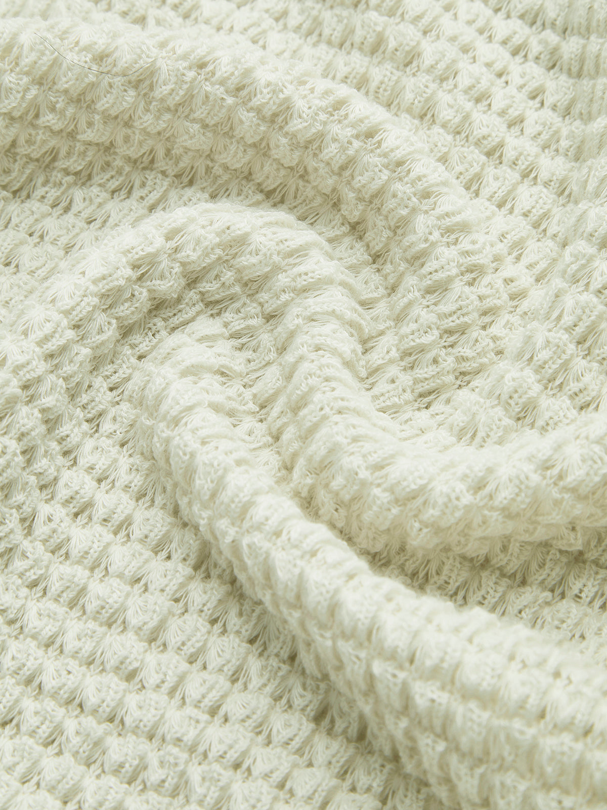 Anne – aangesloten waffle knit top met stretch en lange mouwen