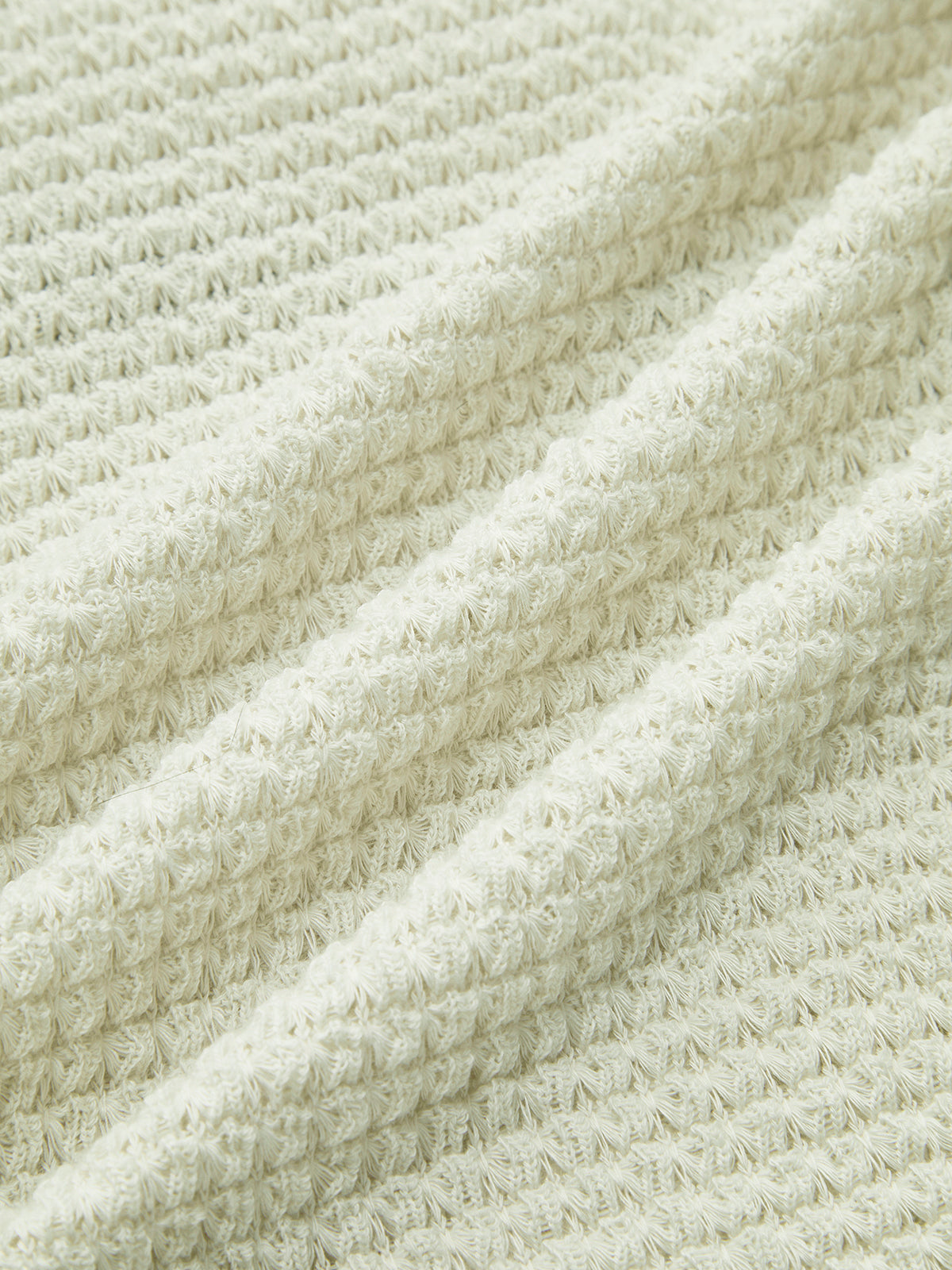 Anne – aangesloten waffle knit top met stretch en lange mouwen