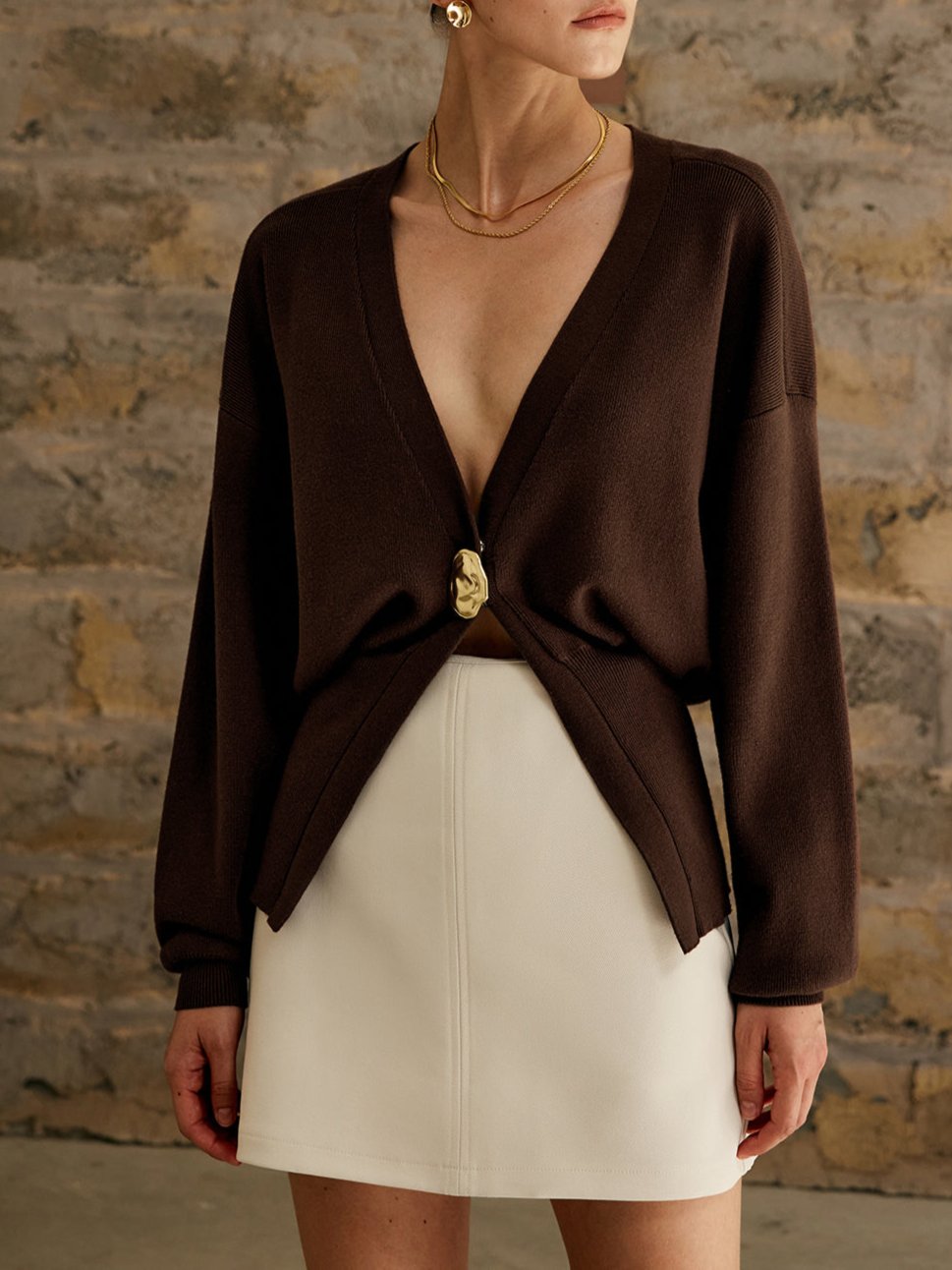 Chiara - Luxe Cardigan met Gouden Knoopjes