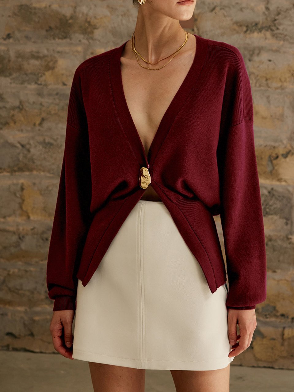 Chiara - Luxe Cardigan met Gouden Knoopjes