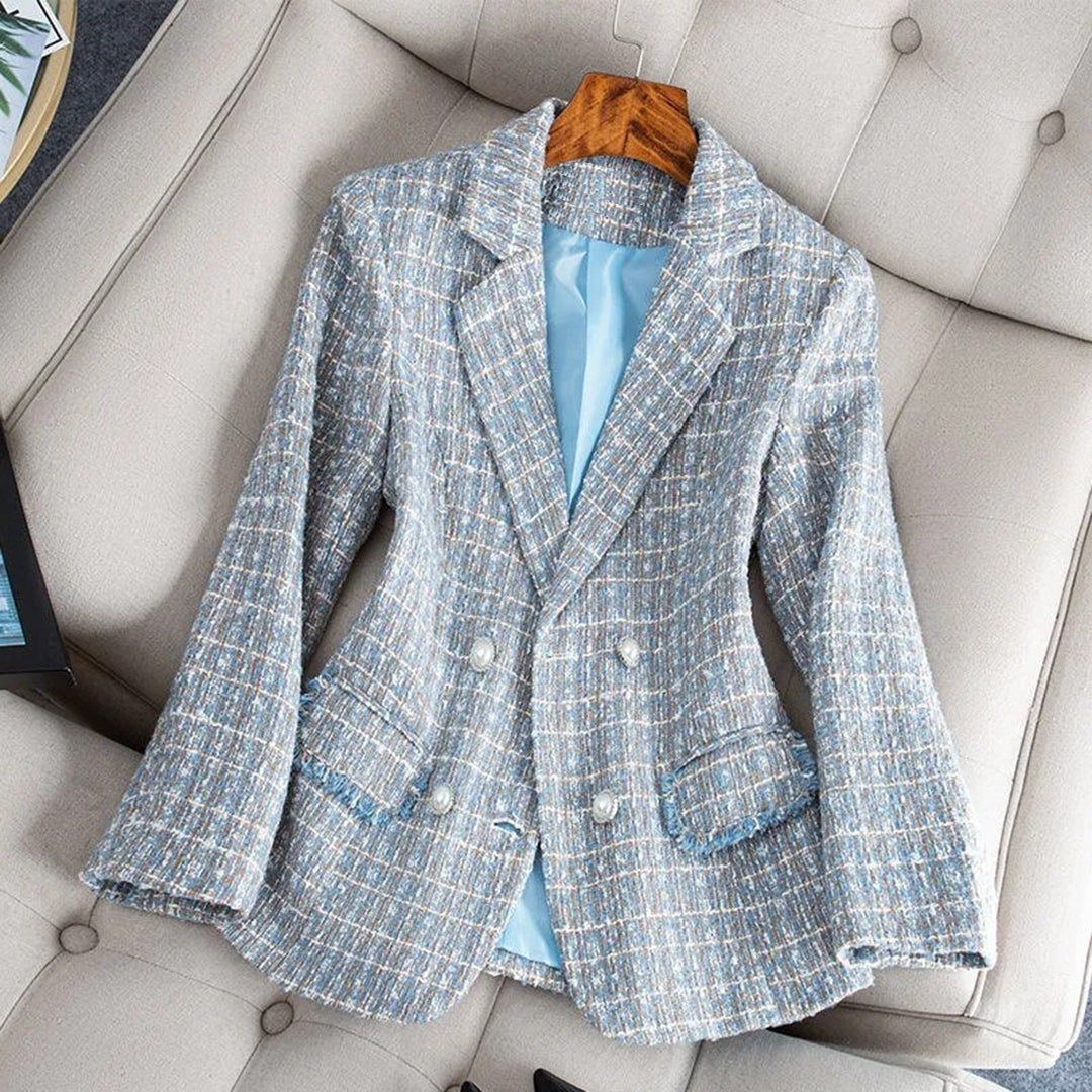 Bente – geruite blazer met getailleerde pasvorm