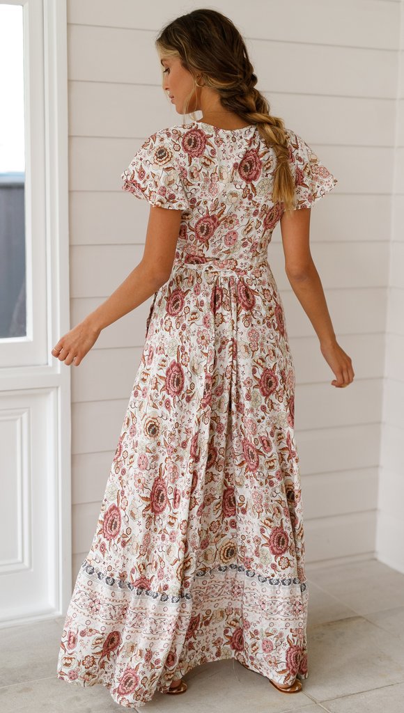 Beeba - Boheemse wikkeljurk met bloemen