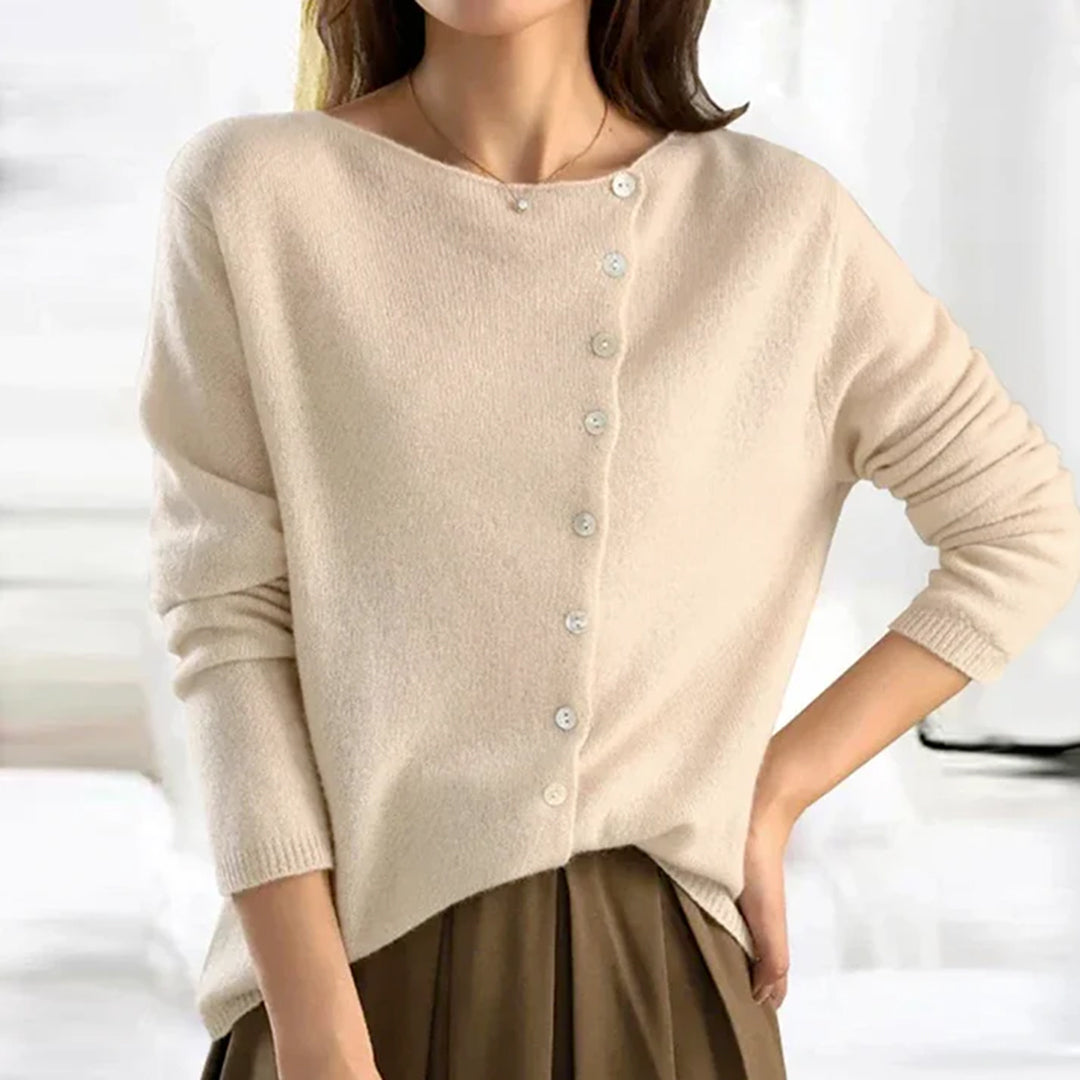 Kaitlin – dames cardigan vest met ronde hals