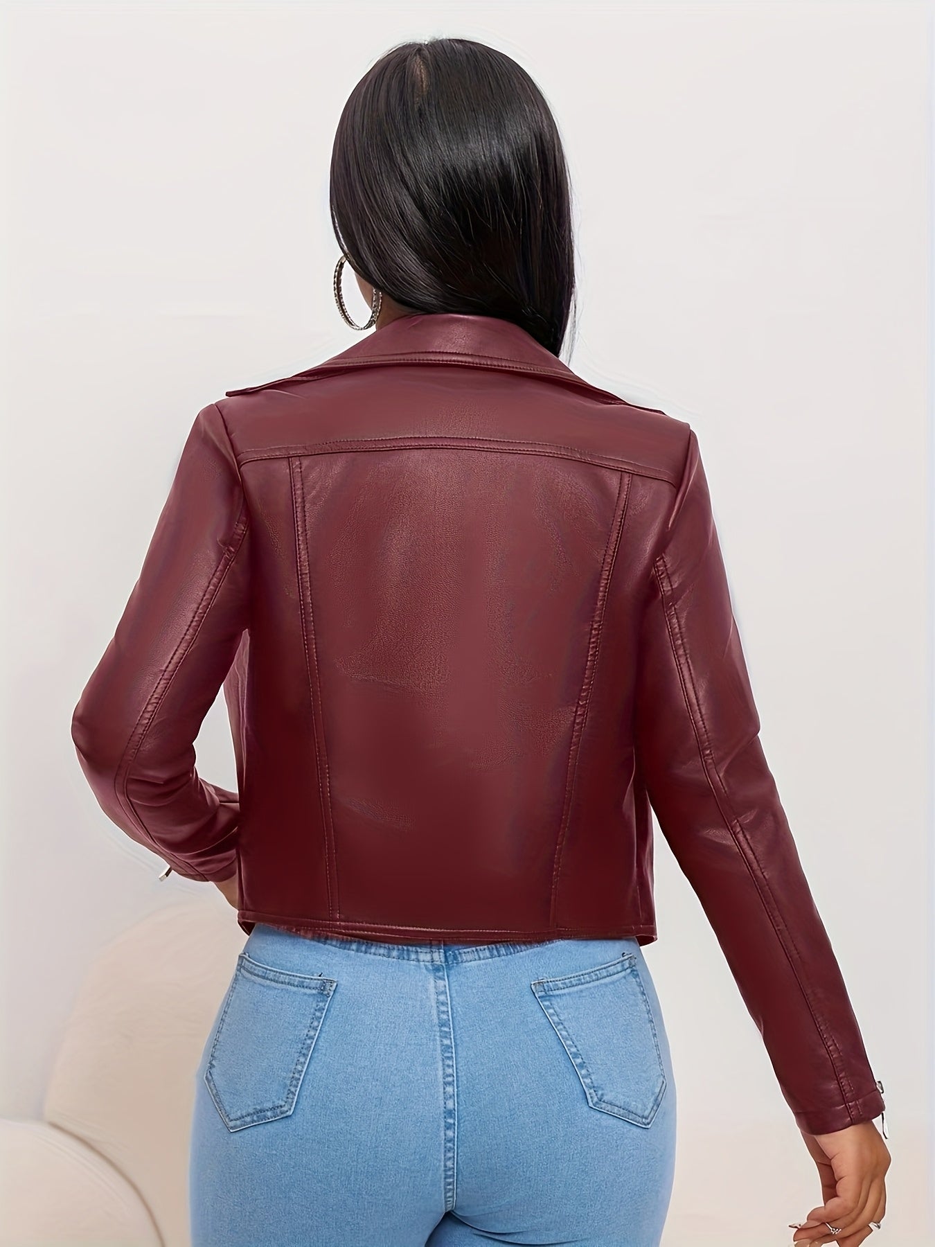 Luna – bikerjas van PU-leer met klassieke ritsdetails