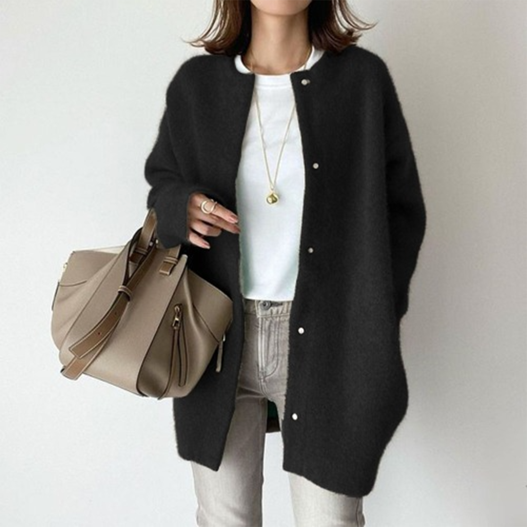 Ella – oversized cardigan vest met knopen