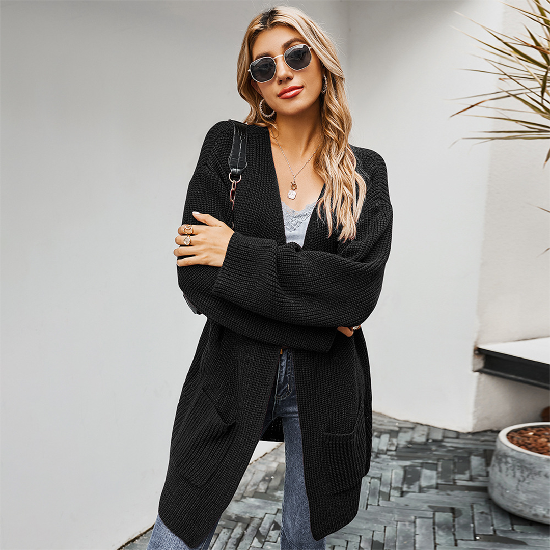 Mikaela – comfortabel cardigan vest met cut-out details en zakken