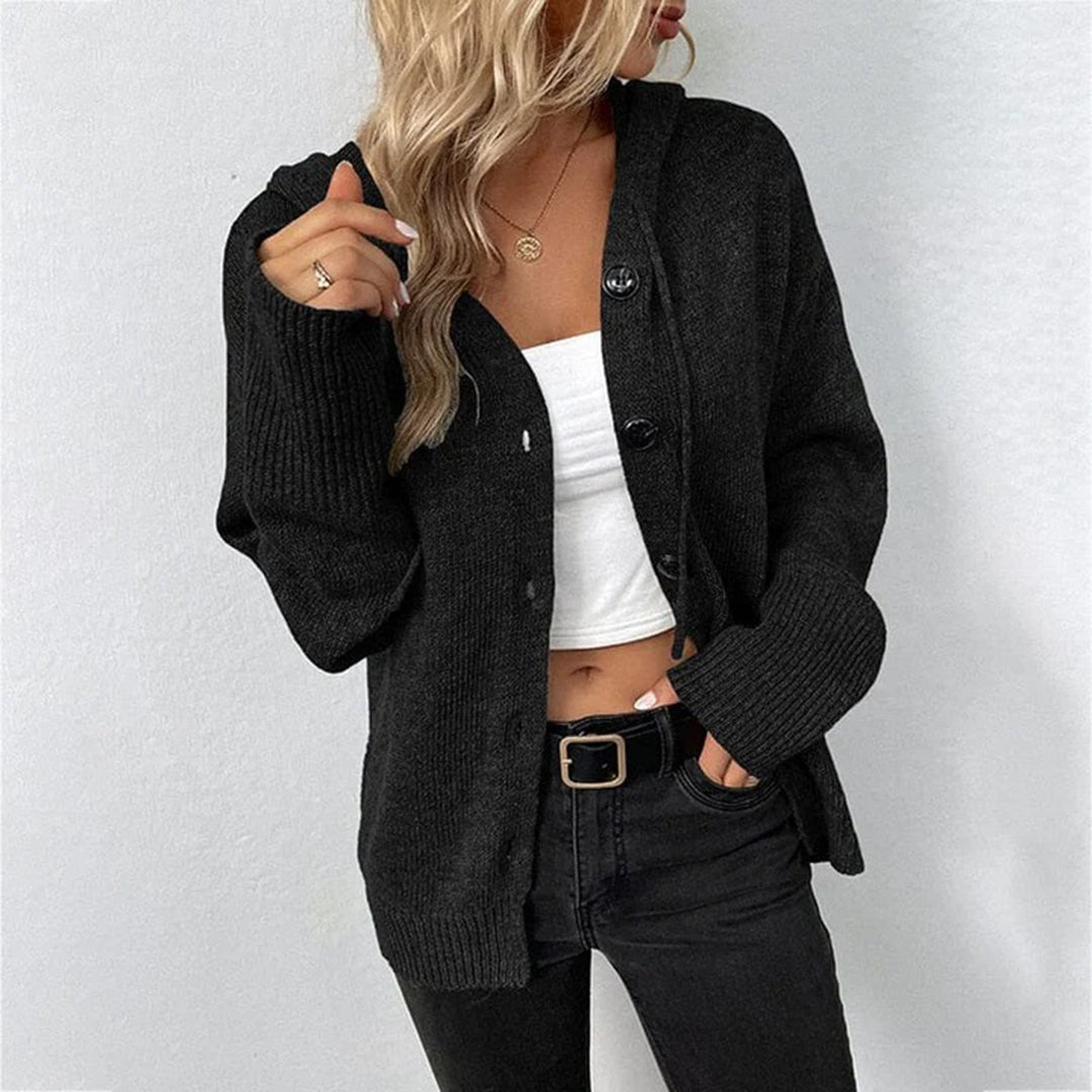 Filippa – dames cardigan vest met capuchon v