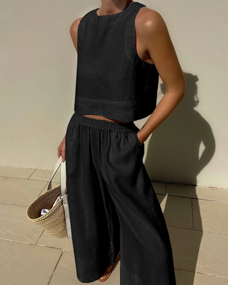 Noor - Luchtige Wide leg dames zomer set