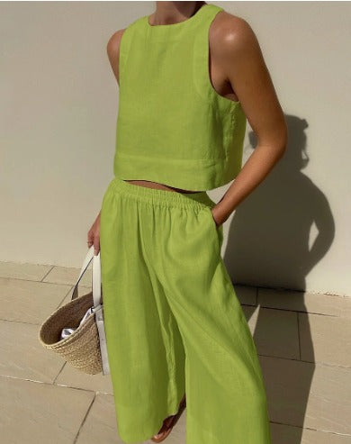Noor - Luchtige Wide leg dames zomer set