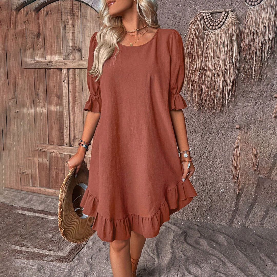 Isa – Casual zomer jurk met elegante pofmouwen