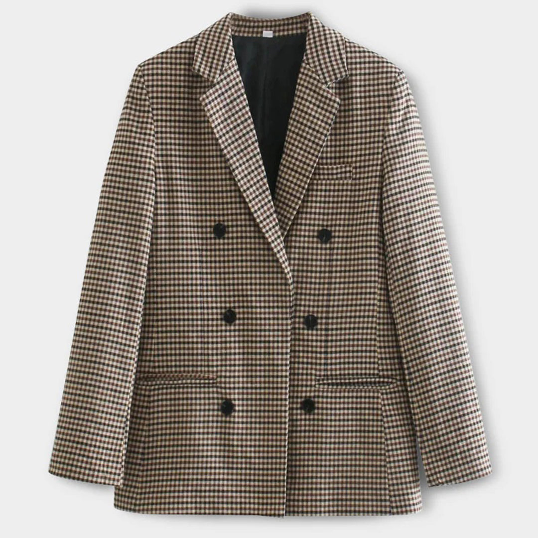 Celine – geruite damesblazer met dubbele knopen