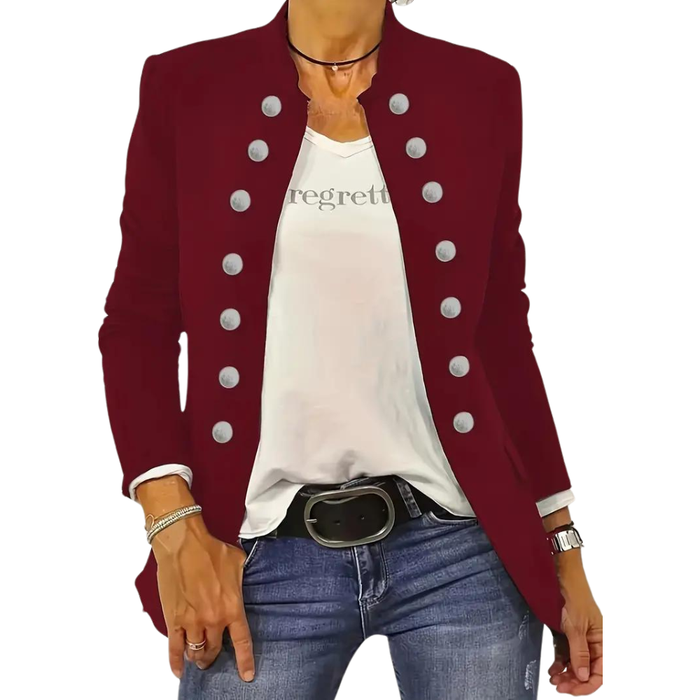 Elise – katoenen getailleerde blazer met druk knopen