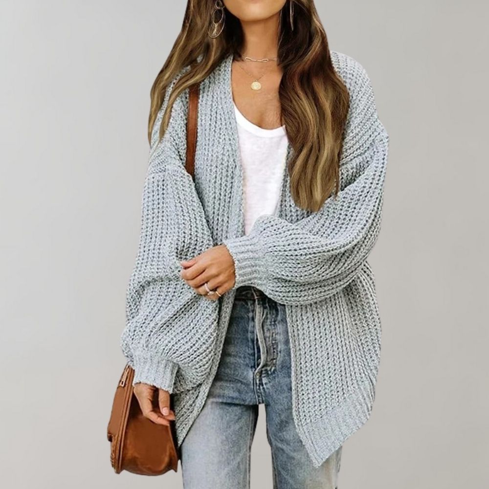 Lena – oversized gebreid vest met open voorkant