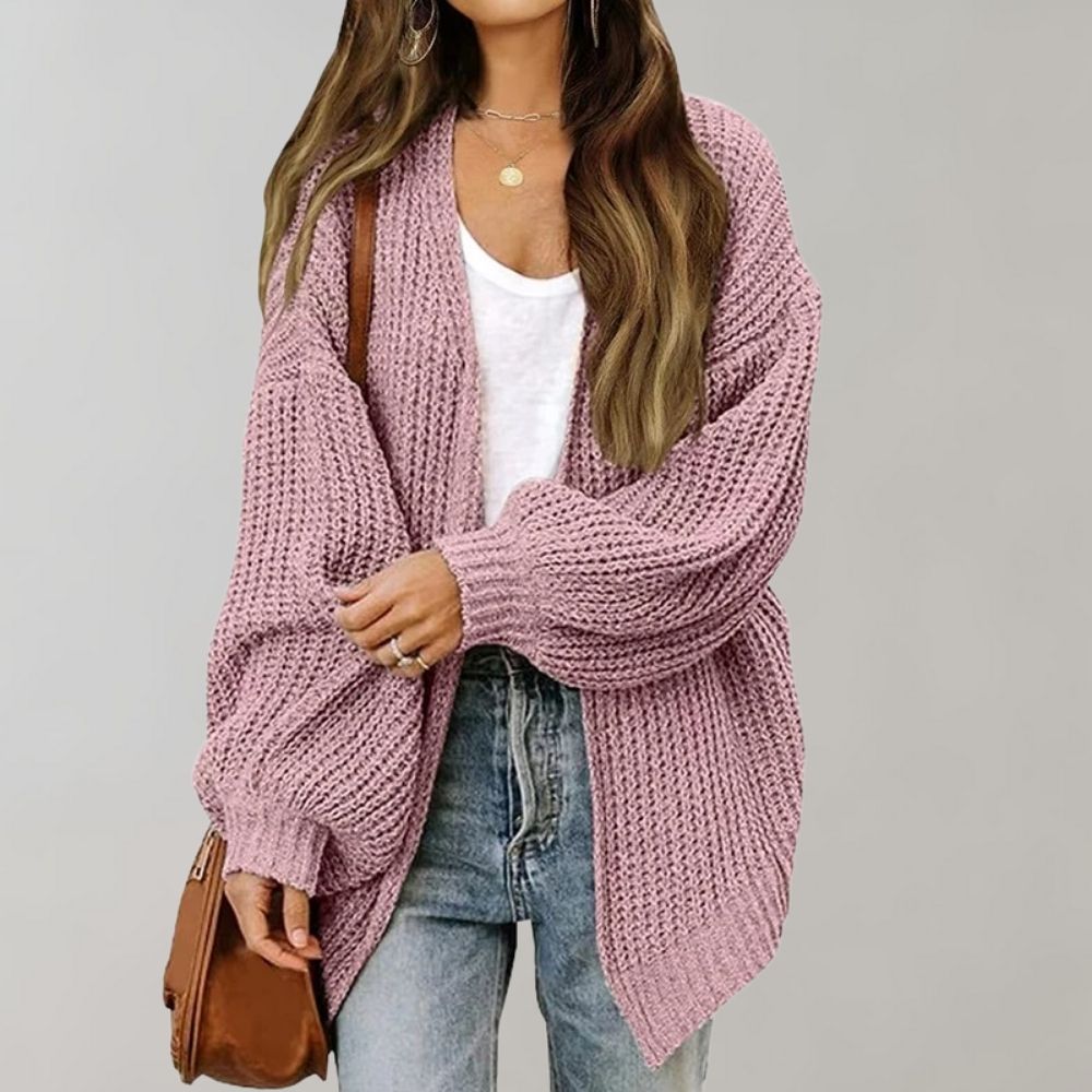 Lena – oversized gebreid vest met open voorkant