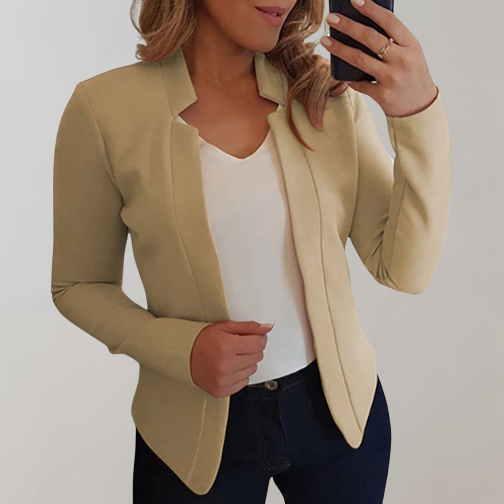 Anna – korte damesblazer van katoenmix