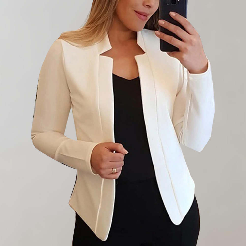 Anna – korte damesblazer van katoenmix